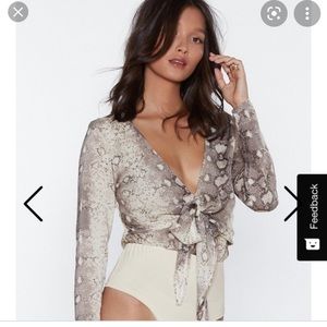 Nasty Gal Snakeskin Bodysuit